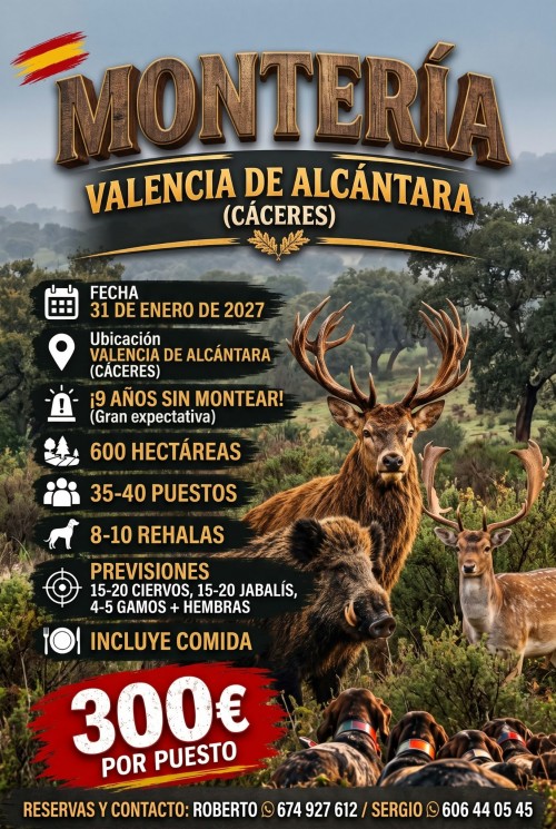 imagen de Monter&iacute;a en C&aacute;ceres 31/01/2027