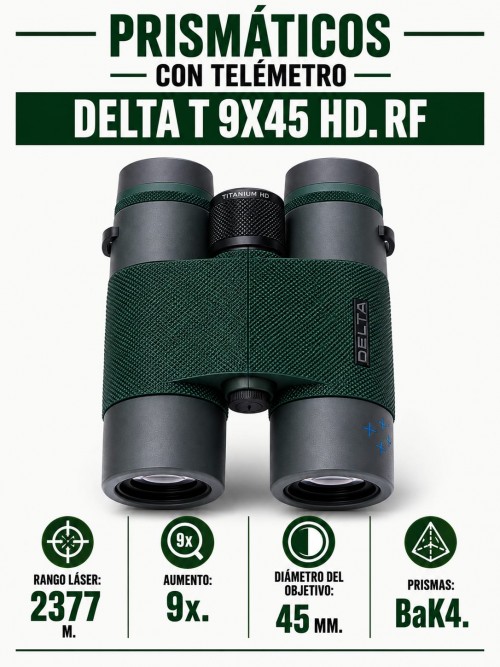imagen de PRISMATICO DELTA CON TEL&Eacute;METRO DELTA T 9x45 HD. RF.